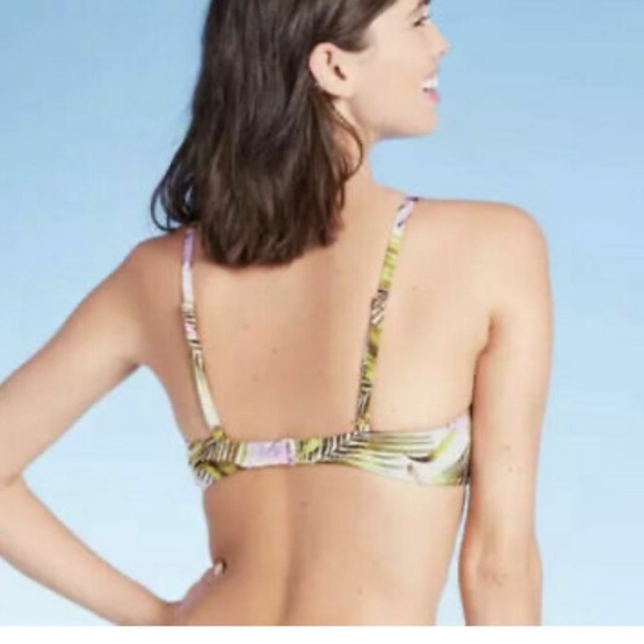Shade & Shore Bikini Top Tropical Floral Swimsuit Swim 34C M New - Picture 2 of 8